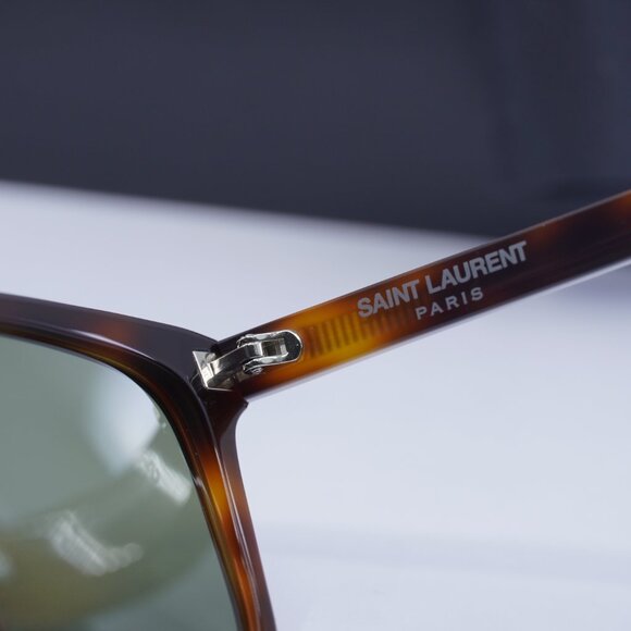 Saint Laurent SL455 002 Square Sunglasses - Havana/Green - Picture 7 of 9